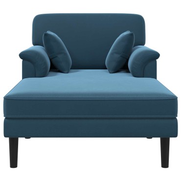 vidaXL Ανάκλιντρο Μπλε Βελούδο 101x174x90cm 1 τεμ.