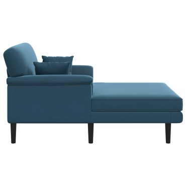 vidaXL Ανάκλιντρο Μπλε Βελούδο 101x174x90cm 1 τεμ.