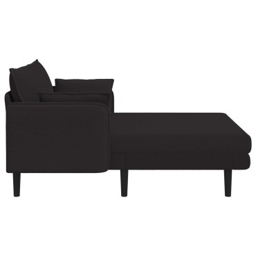 vidaXL Μεγάλο ανάκλιντρο Μαύρο Μπουκλέ 114x173x86cm