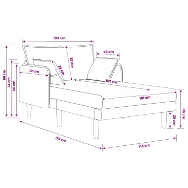 vidaXL Μεγάλο ανάκλιντρο Μαύρο Μπουκλέ 114x173x86cm