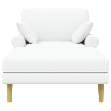 vidaXL Ανάκλιντρο Λευκό Ύφασμα 106x174x86cm 1 τεμ.