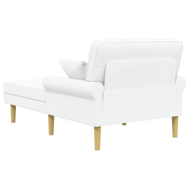 vidaXL Ανάκλιντρο Λευκό Ύφασμα 106x174x86cm 1 τεμ.