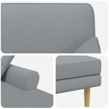 vidaXL Ανάκλιντρο Ανοιχτό γκρι Ύφασμα 106x174x86cm 1 τεμ.