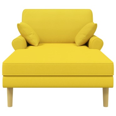 vidaXL Ανάκλιντρο Απαλό Κίτρινο Ύφασμα 106x174x86cm 1 τεμ.