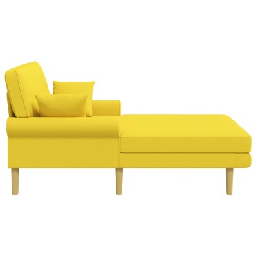 vidaXL Ανάκλιντρο Απαλό Κίτρινο Ύφασμα 106x174x86cm 1 τεμ.