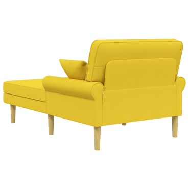 vidaXL Ανάκλιντρο Απαλό Κίτρινο Ύφασμα 106x174x86cm 1 τεμ.