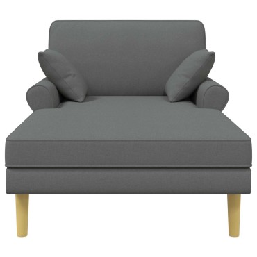 vidaXL Ανάκλιντρο Σκούρο Γκρι Ύφασμα 106x174x86cm 1 τεμ.