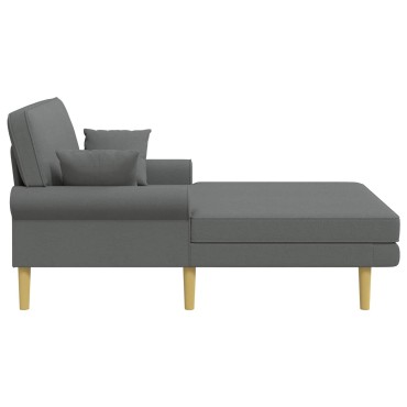 vidaXL Ανάκλιντρο Σκούρο Γκρι Ύφασμα 106x174x86cm 1 τεμ.