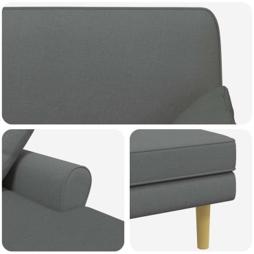 vidaXL Ανάκλιντρο Σκούρο Γκρι Ύφασμα 106x174x86cm 1 τεμ.