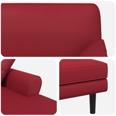vidaXL Ανάκλιντρο Κόκκινο Τεχνητό δέρμα 106x174x86cm 1 τεμ.