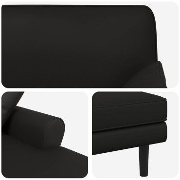 vidaXL Ανάκλιντρο Μαύρο Τεχνητό δέρμα 106x174x86cm 1 τεμ.