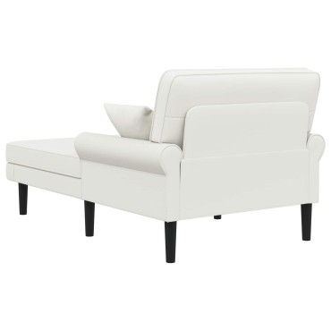 vidaXL Ανάκλιντρο Λευκό Τεχνητό δέρμα 106x174x86cm 1 τεμ.