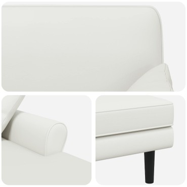 vidaXL Ανάκλιντρο Λευκό Τεχνητό δέρμα 106x174x86cm 1 τεμ.