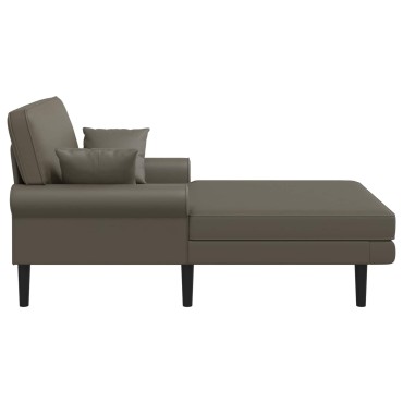 vidaXL Ανάκλιντρο Γκρι Τεχνητό δέρμα 106x174x86cm 1 τεμ.
