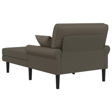 vidaXL Ανάκλιντρο Γκρι Τεχνητό δέρμα 106x174x86cm 1 τεμ.