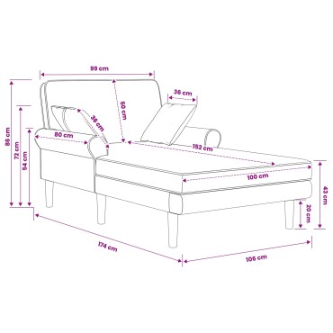 vidaXL Ανάκλιντρο Γκρι Τεχνητό δέρμα 106x174x86cm 1 τεμ.