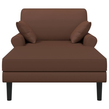 vidaXL Ανάκλιντρο Καφέ Τεχνητό δέρμα 106x174x86cm 1 τεμ.