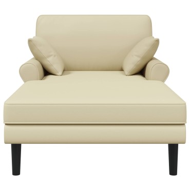 vidaXL Ανάκλιντρο Κρεμ Τεχνητό δέρμα 106x174x86cm 1 τεμ.