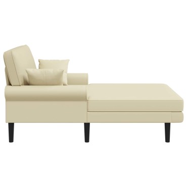 vidaXL Ανάκλιντρο Κρεμ Τεχνητό δέρμα 106x174x86cm 1 τεμ.
