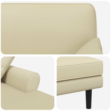 vidaXL Ανάκλιντρο Κρεμ Τεχνητό δέρμα 106x174x86cm 1 τεμ.