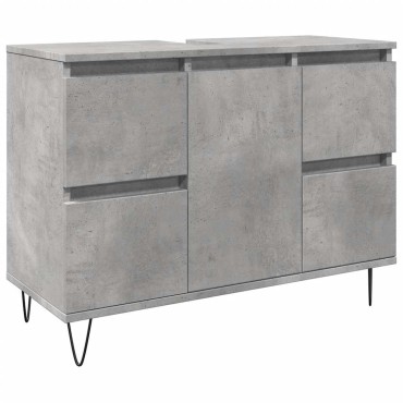vidaXL Ντουλάπι Μπάνιου Γκρι Σκυροδέματος 80x33x60cm Επεξ. Ξύλο