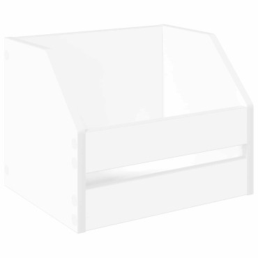 vidaXL Κουτί Άλμπουμ Βινυλίου Λευκό 38 x 30 x 29 εκ Επεξεργασμένο Ξύλο