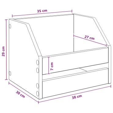 vidaXL Κουτί Άλμπουμ Βινυλίου Λευκό 38 x 30 x 29 εκ Επεξεργασμένο Ξύλο