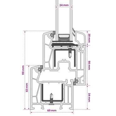 vidaXL Εσωτερικό Χρώμα Παραθύρου Υπόγειου Λευκό RISOR 75 x 40 εκ