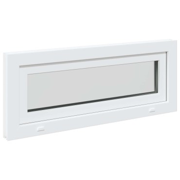 vidaXL Εσωτερικό Χρώμα Παραθύρου Υπόγειου Λευκό RISOR 110 x 45 εκ
