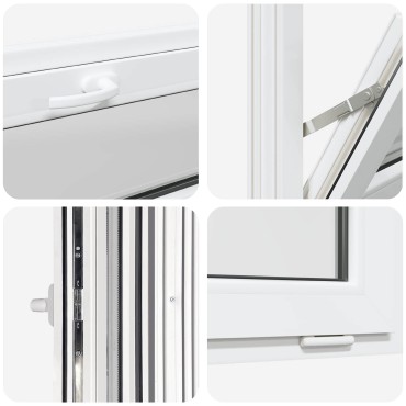 vidaXL Εσωτερικό Χρώμα Παραθύρου Υπόγειου Λευκό RISOR 100 x 45 cm