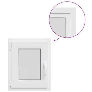 vidaXL Εσωτερικό Χρώμα Παραθύρου Υπόγειου Λευκό RISOR 50 x 55 εκ