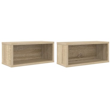 vidaXL Ράφι Αποθήκευσης CDs 2 τμχ. Sonoma Δρυς 40 x 17 x 17 εκ.