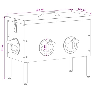 vidaXL Ταΐστρα κοτόπουλων Ασημί 42 x 20,5 x 33 εκ. 15 kg