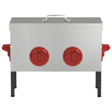 vidaXL Ταΐστρα κοτόπουλων Ασημί 42 x 20,5 x 33 εκ. 15 kg