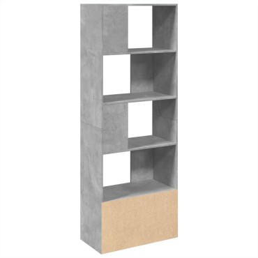 vidaXL Βιβλιοθήκη Γκρι Σκυροδέματος 70x36x189cm Επεξεργ. Ξύλο 1 τεμ.