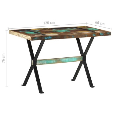 vidaXL Τραπεζαρία 120x60x76cm από Μασίφ Ανακυκλωμένο Ξύλο 1 τεμ.
