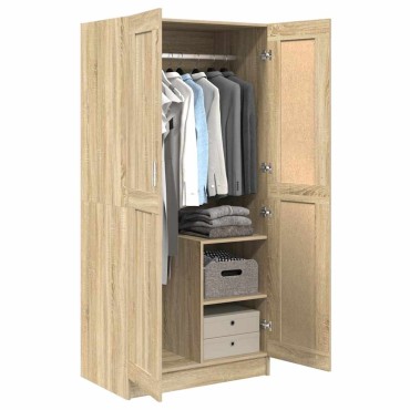 vidaXL Ντουλάπα Sonoma Δρυς 82,5x51,5x180cm από Επεξ. Ξύλο 1 τεμ.