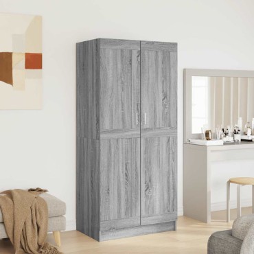 vidaXL Ντουλάπα Γκρι Sonoma 82,5x51,5x180cm από Επεξεργασμένο Ξύλο 1 τεμ.