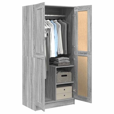 vidaXL Ντουλάπα Γκρι Sonoma 82,5x51,5x180cm από Επεξεργασμένο Ξύλο 1 τεμ.