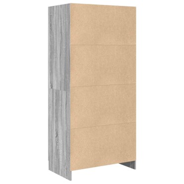 vidaXL Ντουλάπα Γκρι Sonoma 82,5x51,5x180cm από Επεξεργασμένο Ξύλο 1 τεμ.