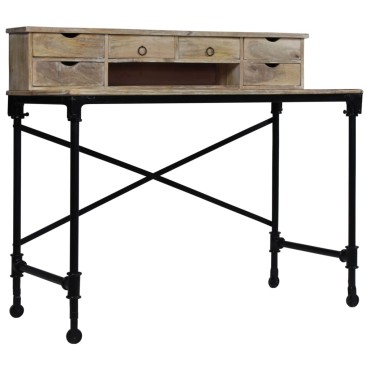 vidaXL Σεκρετέρ 110x50x96cm από Μασίφ Ξύλο Μάνγκο Ατσάλι 1 τεμ.