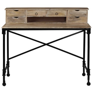 vidaXL Σεκρετέρ 110x50x96cm από Μασίφ Ξύλο Μάνγκο Ατσάλι 1 τεμ.
