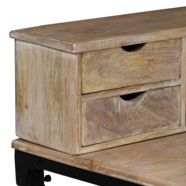 vidaXL Σεκρετέρ 110x50x96cm από Μασίφ Ξύλο Μάνγκο Ατσάλι 1 τεμ.