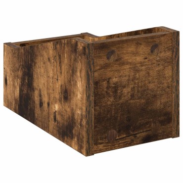 vidaXL Κουτί LP 2 τμχ. Καπνισμένο Ξύλο Δρυός 18 x 32 x 18 εκ.