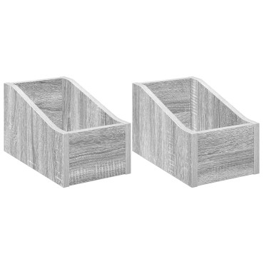 vidaXL Κουτί LP 2 τμχ. Γκρι Sonoma 18 x 32 x 18 εκ. Επεξεργασμένο Ξύλο