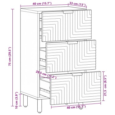 vidaXL Πλαϊνό γραφείο 40x33x75 εκ