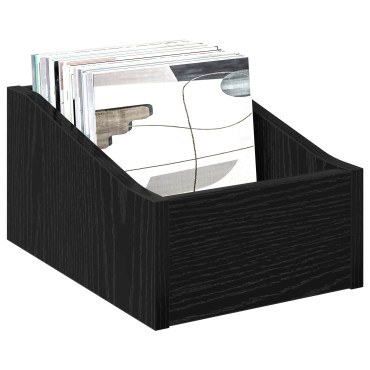 vidaXL Κουτί LP 2 τμχ. Μαύρη Δρυς 23 x 33 x 16 εκ. Επεξεργασμένο Ξύλο