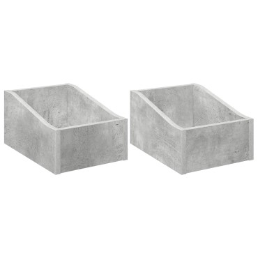 vidaXL Κουτί LP 2 τμχ. Γκρι Σκυροδέματος 23 x 33 x 16 εκ.