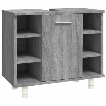 vidaXL Ντουλάπι Μπάνιου Γκρι Sonoma 60x32x53,5cm Επεξεργασμένο Ξύλο 1 τεμ.