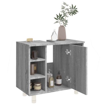 vidaXL Ντουλάπι Μπάνιου Γκρι Sonoma 60x32x53,5cm Επεξεργασμένο Ξύλο 1 τεμ.